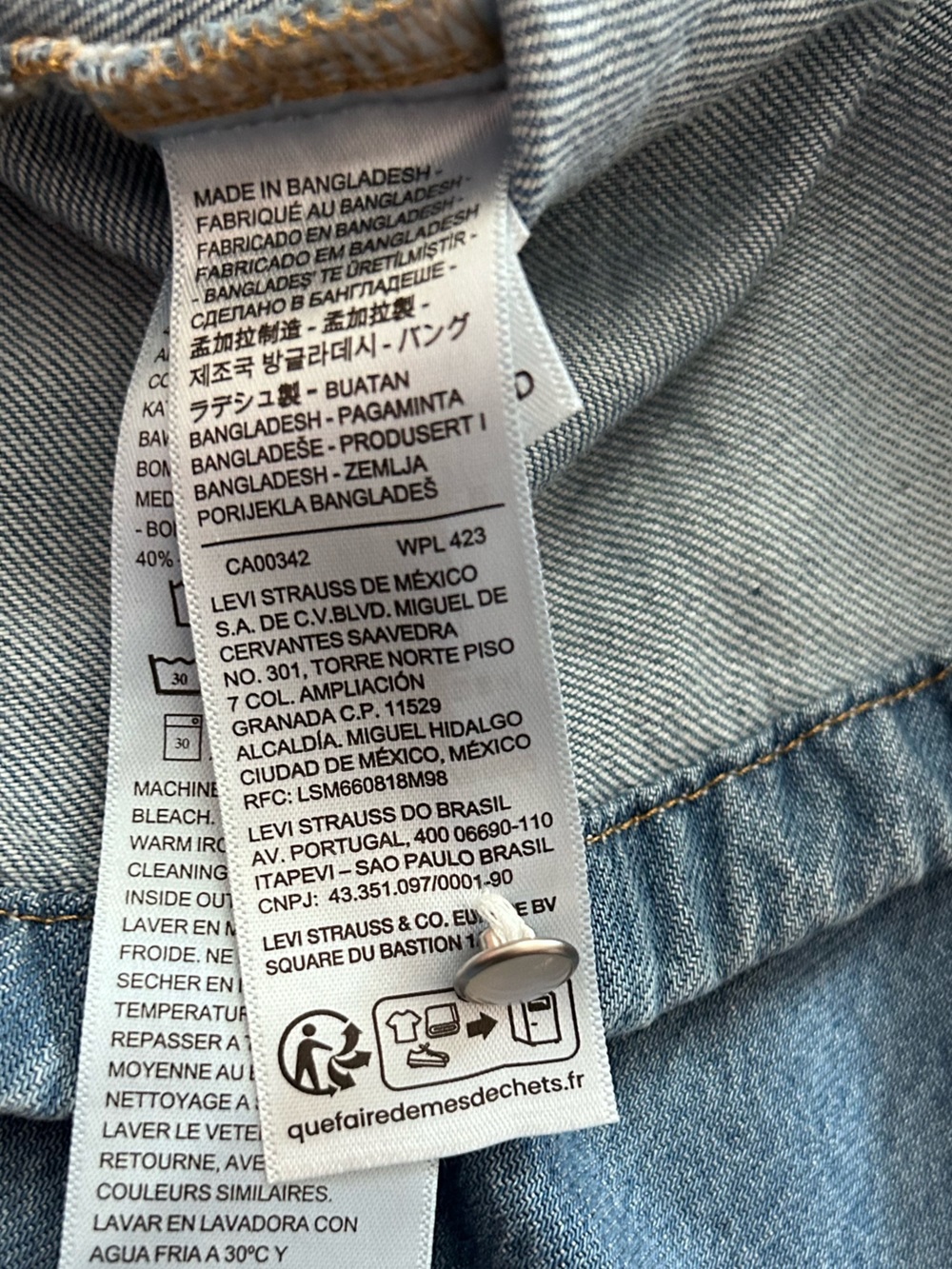 Levis western country stampede Classic Light Blue Denim Shirt Dress Belt rodeo - Picture 9 of 13